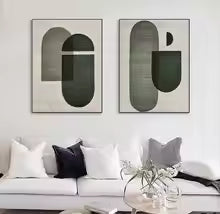 Green Beige 2-Piece Wall Art Set