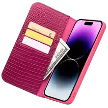 QIALINO Genuine Leather Crocodile Texture Case